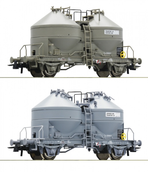 Set of 2 silo cars type Ucs<br /><a href='images/pictures/Roco/Roco-76072.jpg' target='_blank'>Full size image</a>